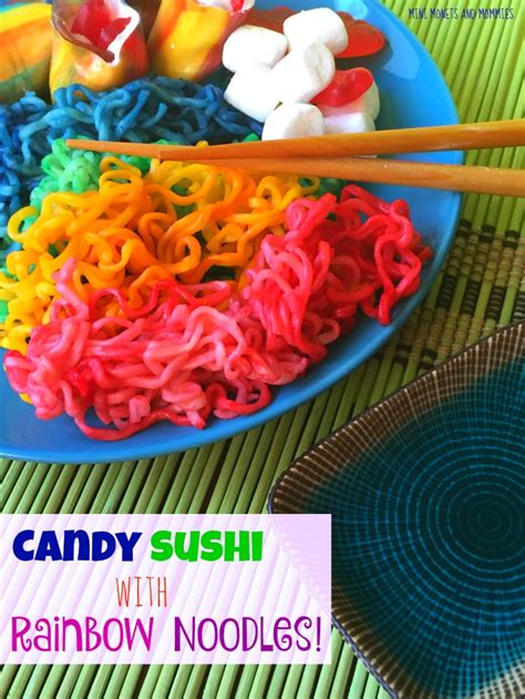 rainbow noodles and sushi